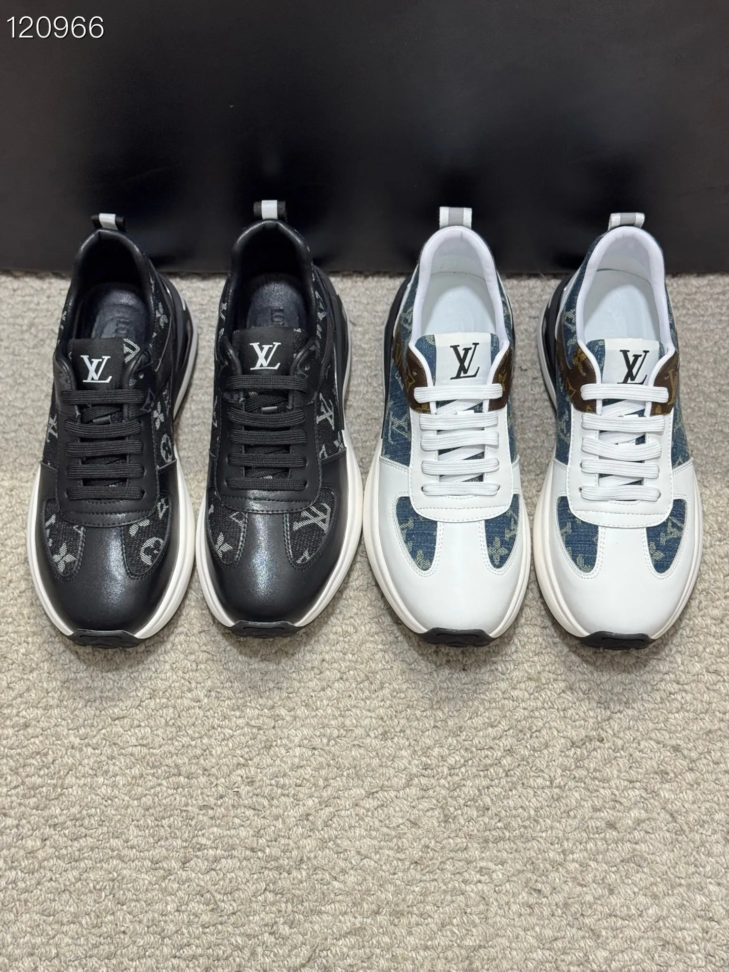 Men's shoes 💰440 [New style] 🐛🐛Top original Louis Vuitton®️ trendy and fashionable yet low-key men's casual shoes, LV cowhide leather upper with denim, comfortable and breathable, sheepskin lining, original rubber outsole, 2 colors available ~ a must-have for stylish men. Size: 38-44 (45 customized